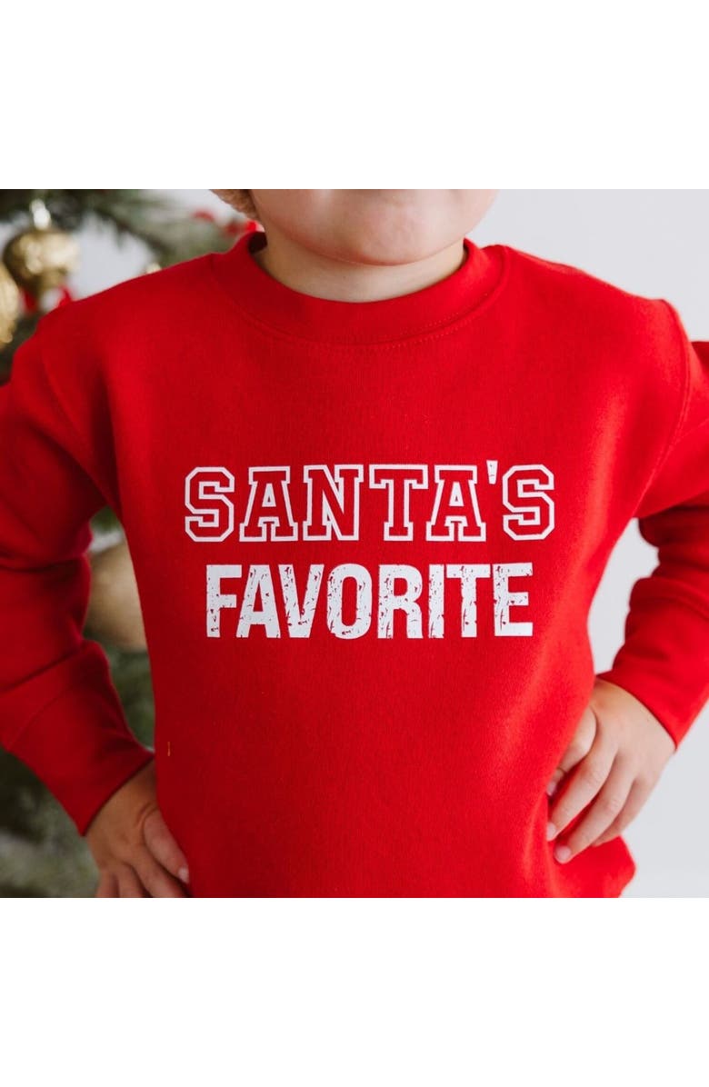 Sweet Wink Santa's Favorite Christmas Sweatshirt, Alternate, color, Red