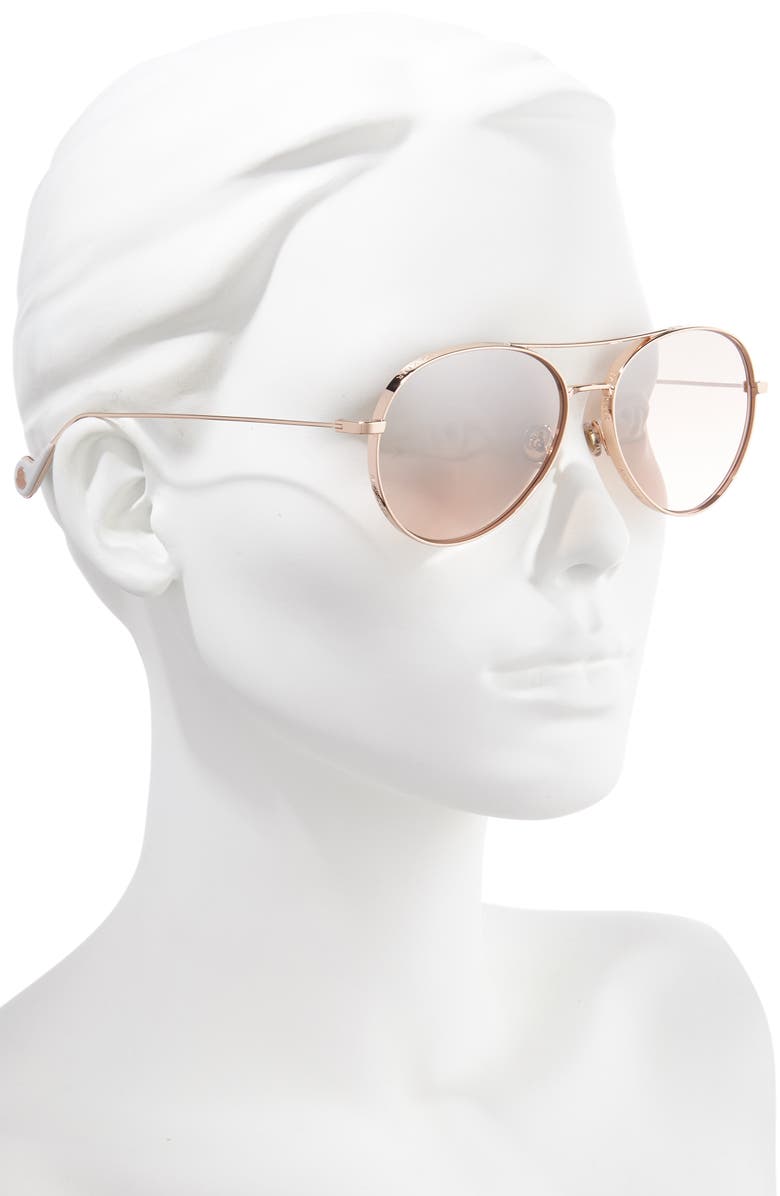Moncler 57mm Mirrored Aviator Sunglasses, Alternate, color, 