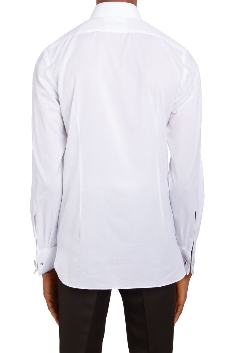 Slim Fit Poplin Tuxedo Shirt, Alternate, color, OPTICAL WHITE
