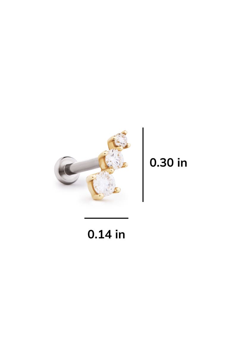 Solid Yellow Gold - Diamond Crawler Flatback Single Stud, Alternate, color, Gold