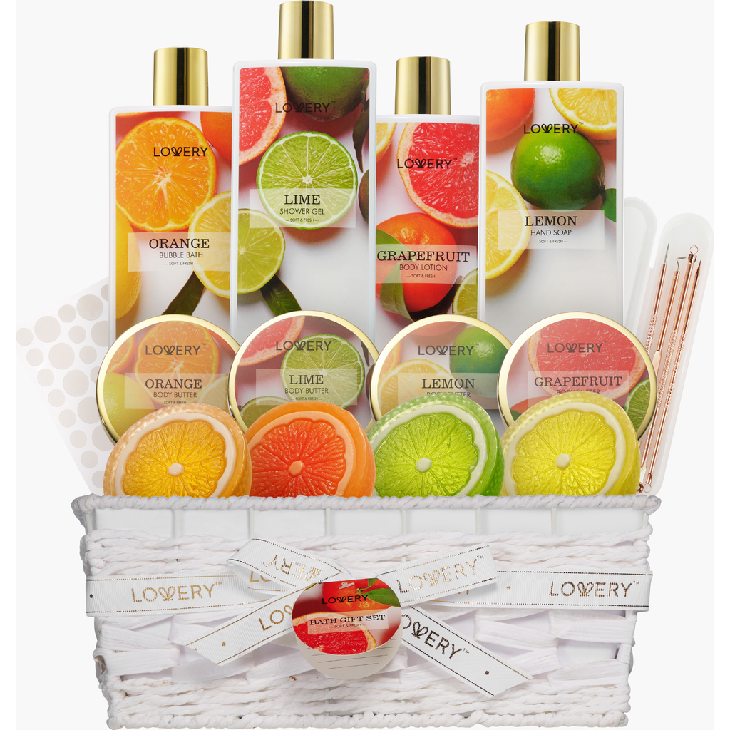 Lovery 19-piece Citrus Bath And Body Care Gift Set In Multi Citrus