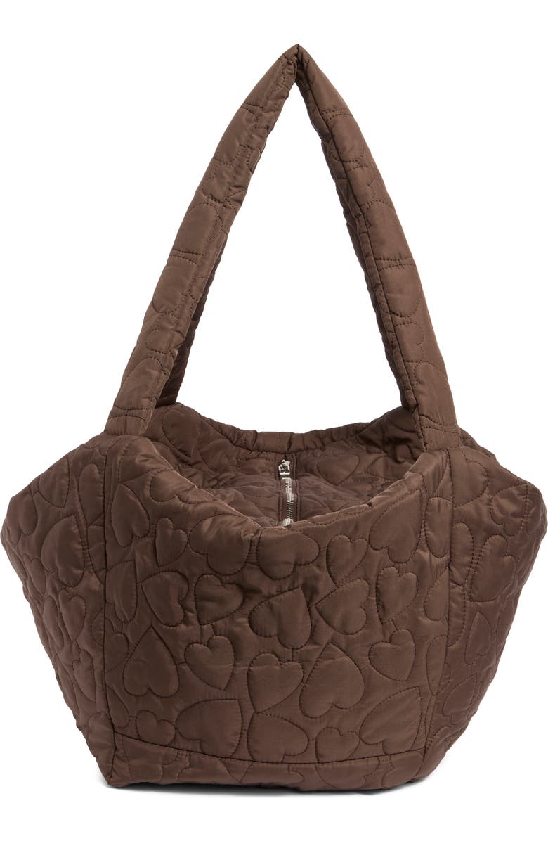 BP. Quilted Heart Tote, Alternate, color, Brown Coffee