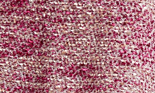 Misook Boucle Crochet Trim A Line Mini Dress In Pink Flash/multi