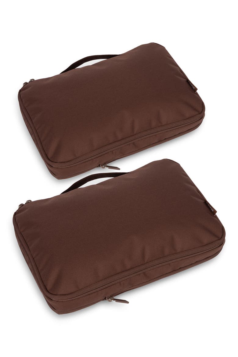 Medium 2-Piece Compression Packing Cube Set, Main, color, WALNUT