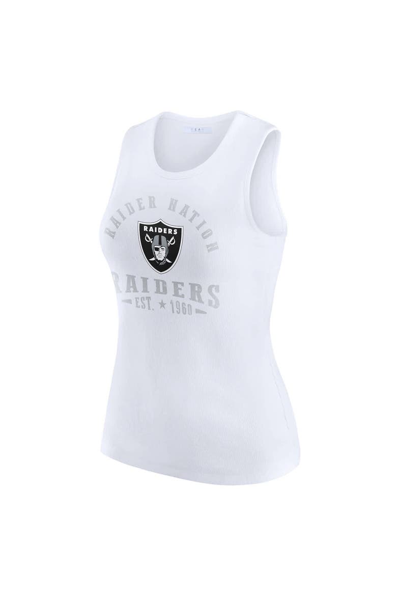Women's WEAR by Erin Andrews  White Las Vegas Raiders Ribbed Graphic Tank Top, Alternate, color, White