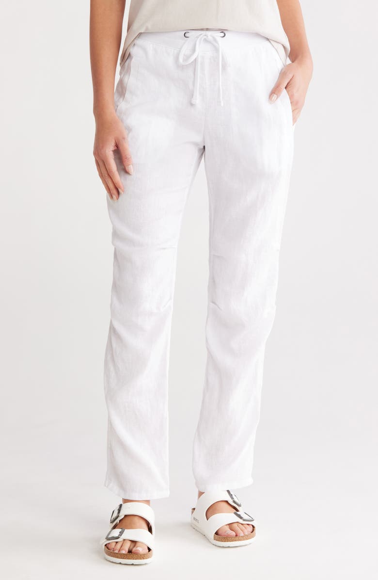 James Perse Linen Utility Pants, Main, color, White