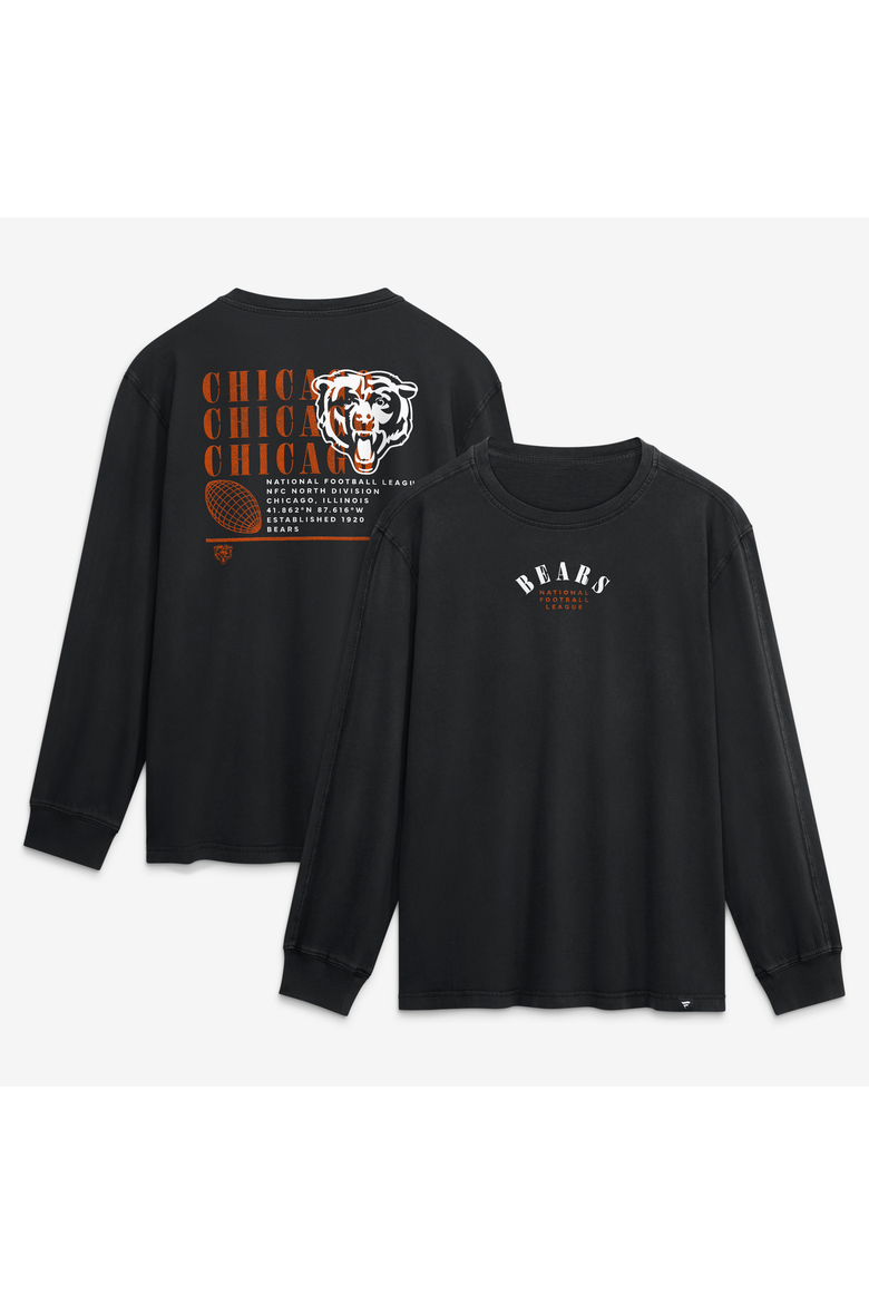 Men's Fanatics Black Chicago Bears Relaxed Fullback Drive Long Sleeve Fashion Top, Main, color, Black