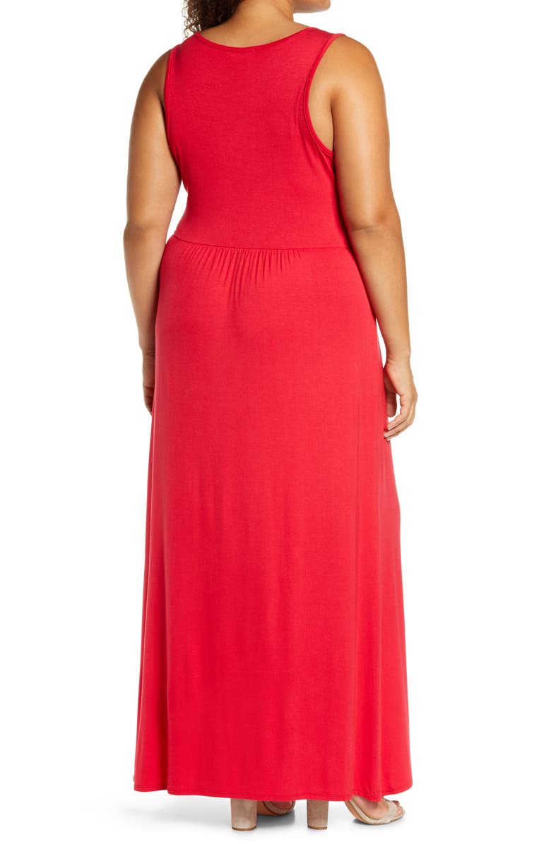 Loveappella Surplice Maxi Dress, Alternate, color, Red