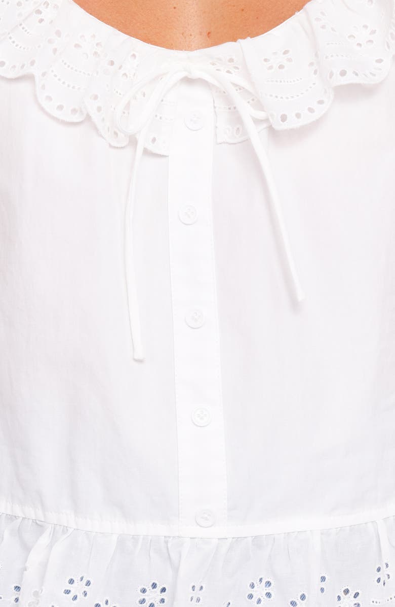 Petal & Pup Anouk Eyelet Trim Button-Up Top, Alternate, color, White