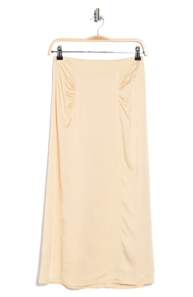 BOSS Vaniki Satin Midi Skirt, Alternate, color, Open Beige