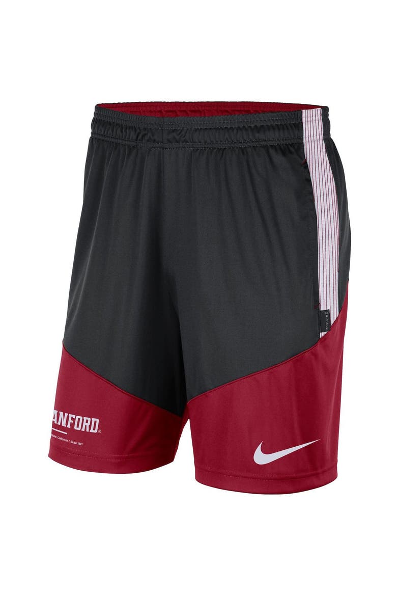 Men's Nike Black/Cardinal Stanford Cardinal Team Performance Knit Shorts, Alternate, color, Black