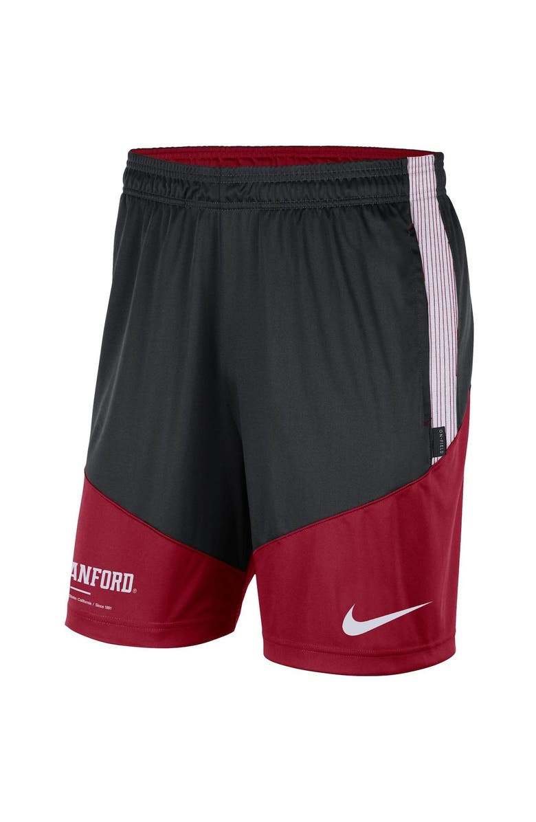 Nike Men's Nike Black/Cardinal Stanford Cardinal Team Performance Knit Shorts, Alternate, color,