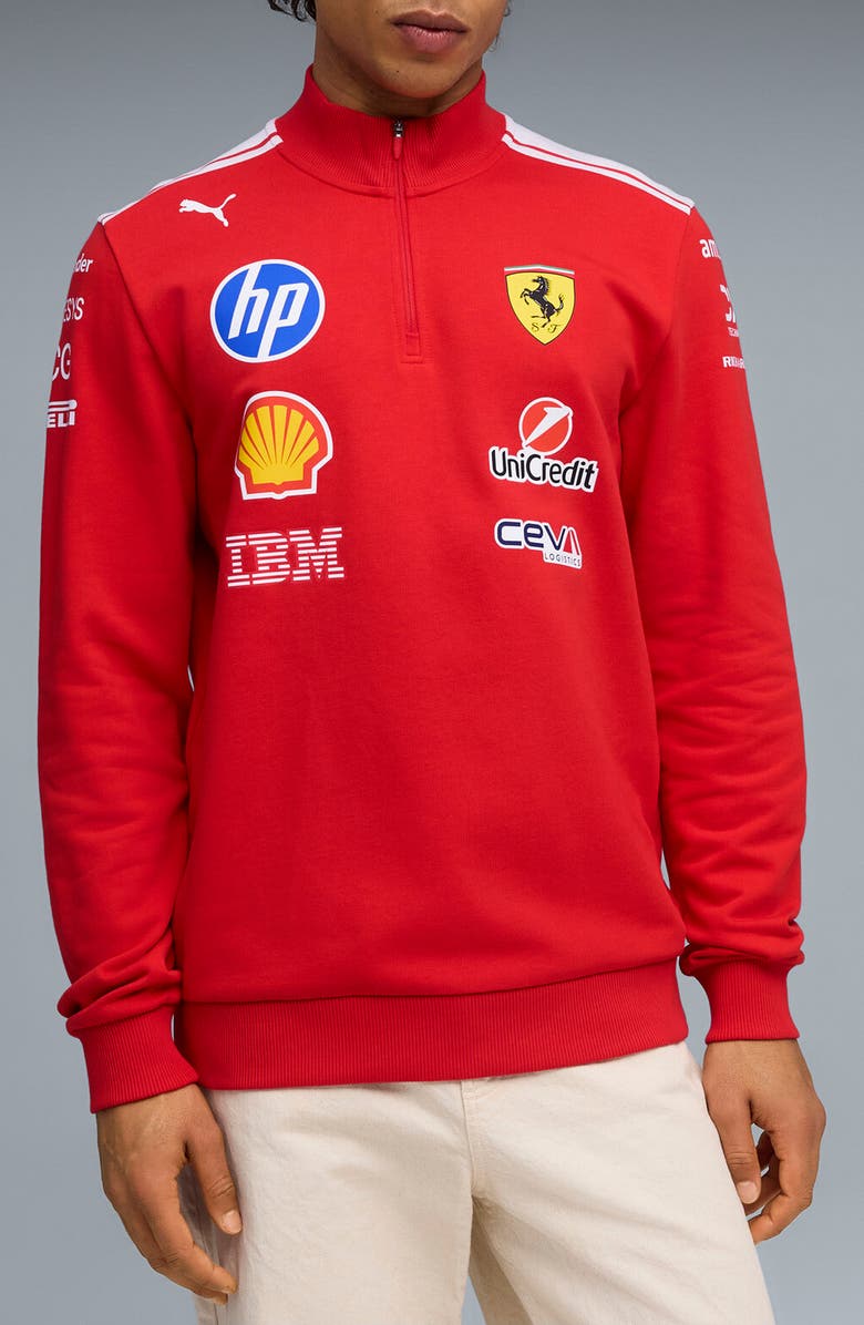 PUMA Scuderia Ferrari Replica Half Zip Pullover, Main, color, Puma Red