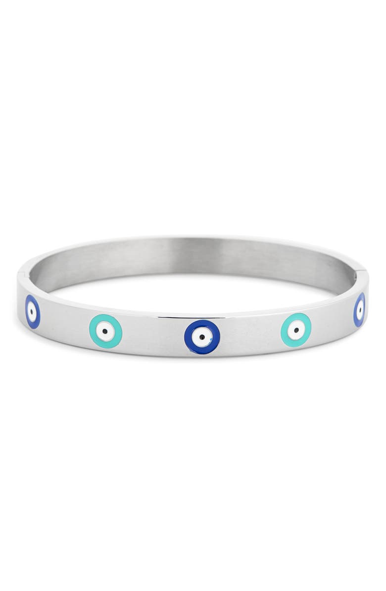 EYE CANDY LOS ANGELES Men's Thiago Evil Eye Cuff Bracelet, Main, color,