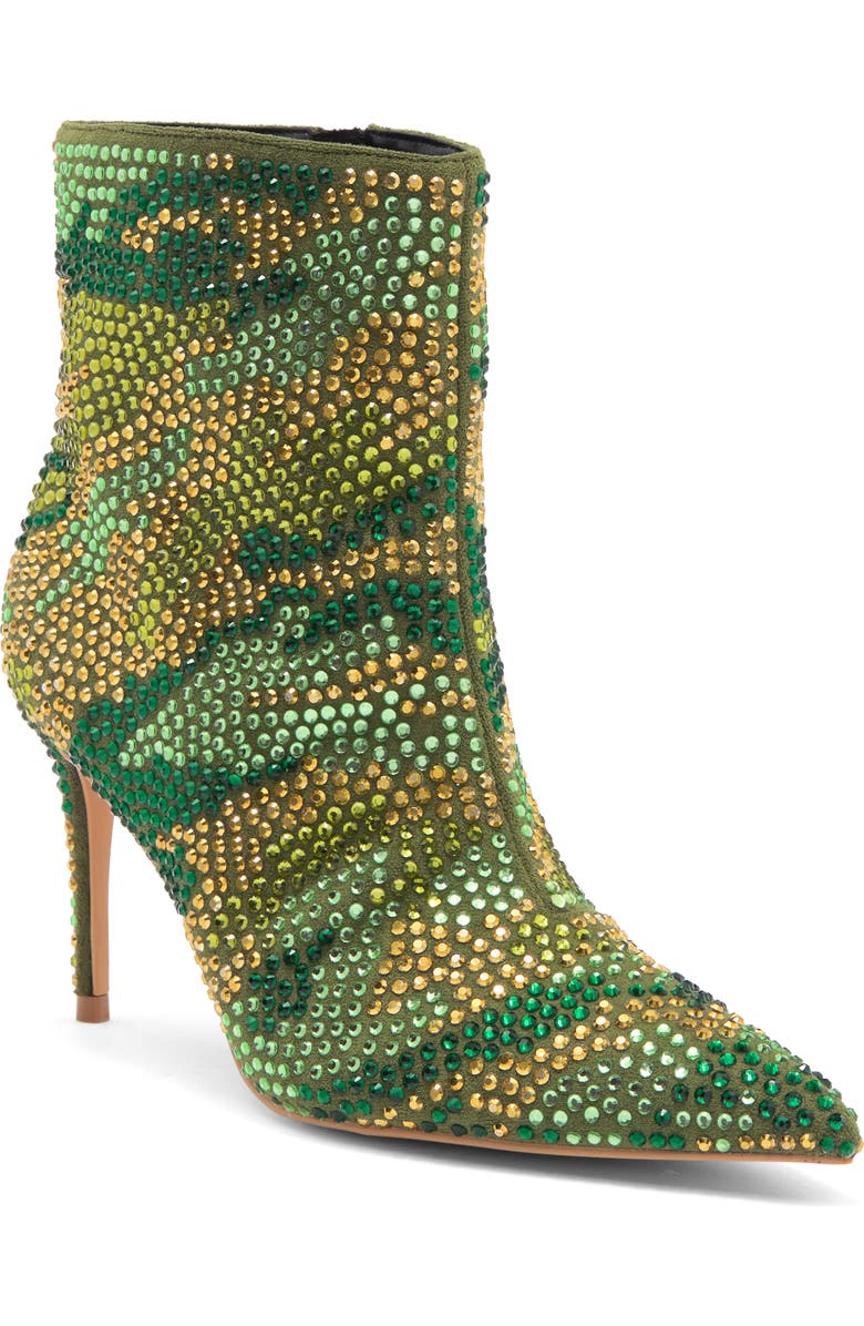 Kurt Geiger London Belgravia Crystal Embellished Bootie, Main, color, Green Comb