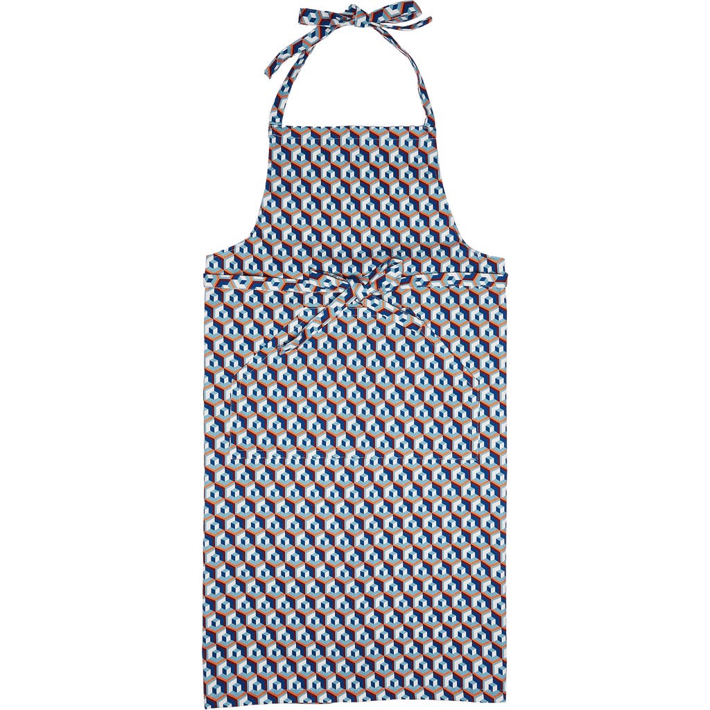 La Doublej Apron With Pocket Cubi Blue In Cubi Blue