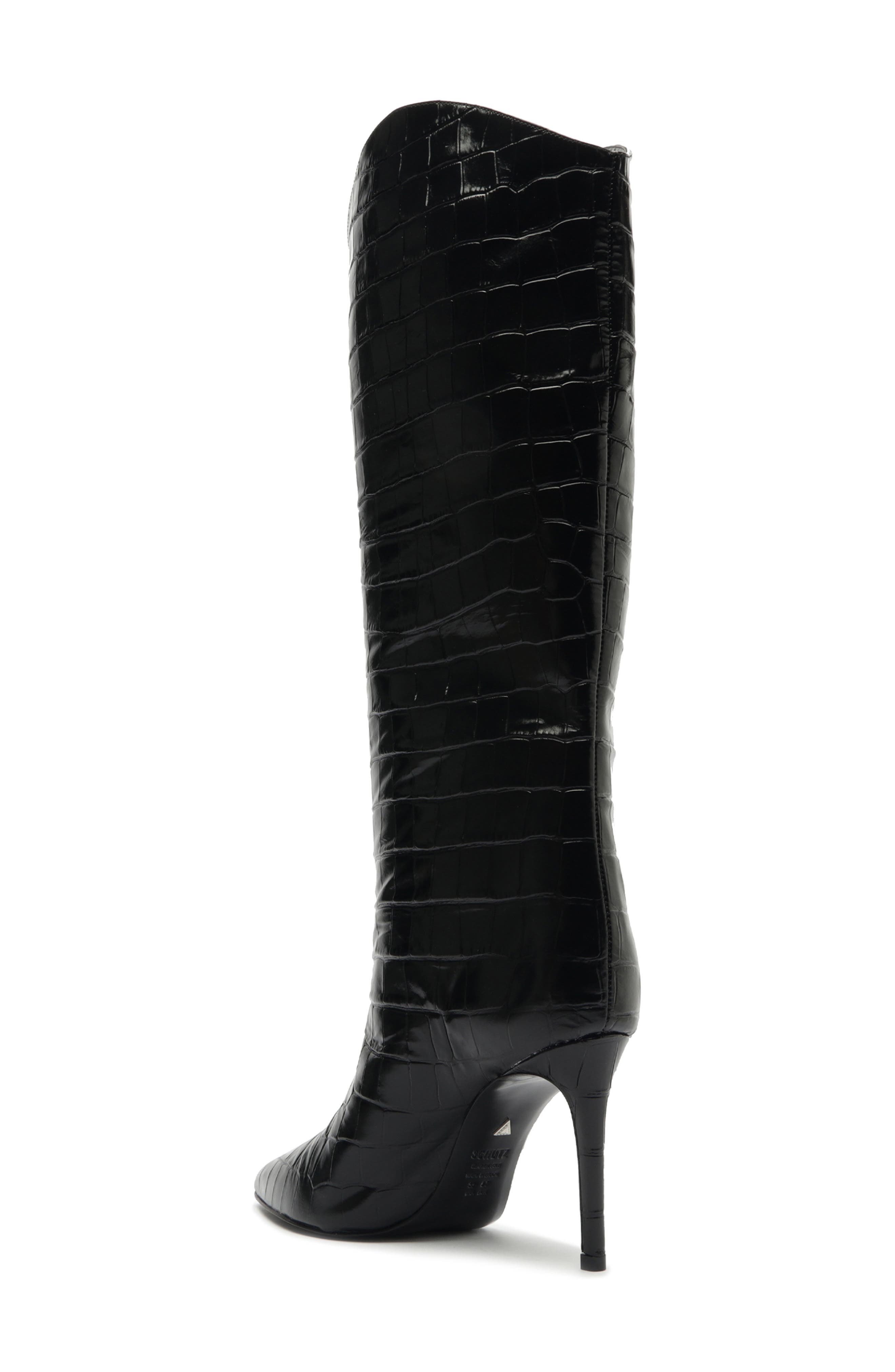 Schutz Maryana Pointed Toe Boot, Alternate, color, Black