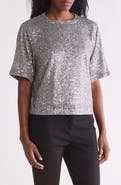 WISHLIST Short Sleeve Sequin Top