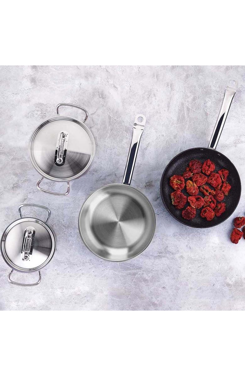 Korkmaz Proline Professional Series 6.2 Liter Stainless Steel Casserole with Lid, Alternate, color, Metallic Silver