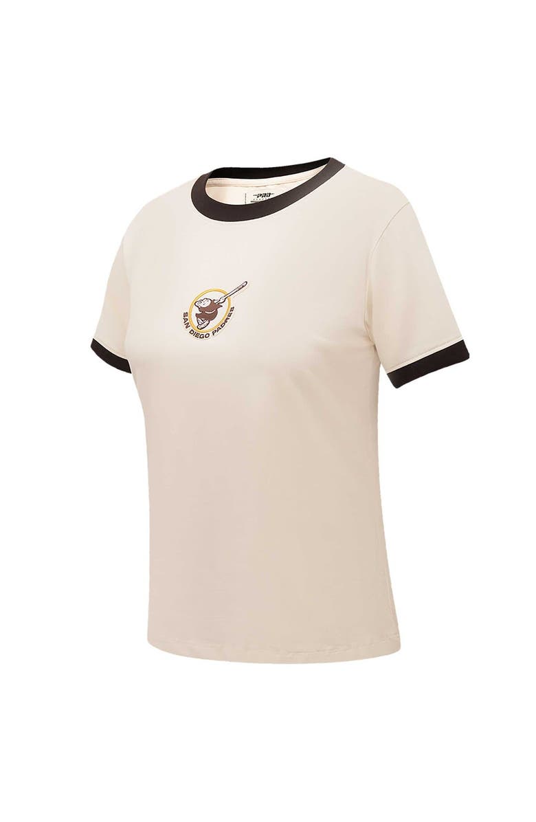 PRO STANDARD Women's Pro Standard Cream San Diego Padres Retro Classic Ringer T-Shirt, Alternate, color,