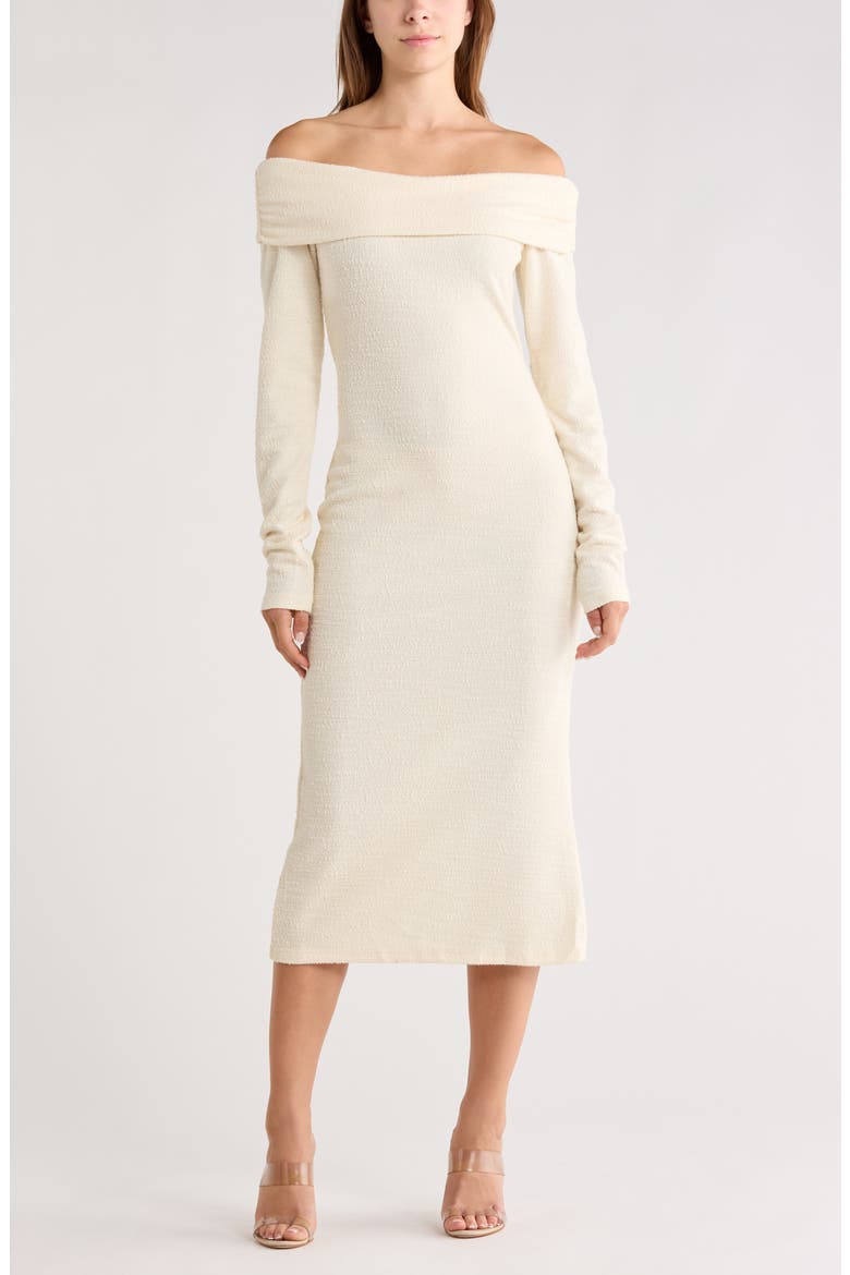 Bailey Off the Shoulder Dress, Main, color, IVORY