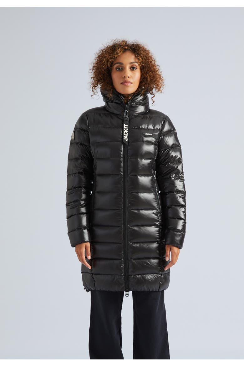 Longline Puffer Coat, Main, color, Black