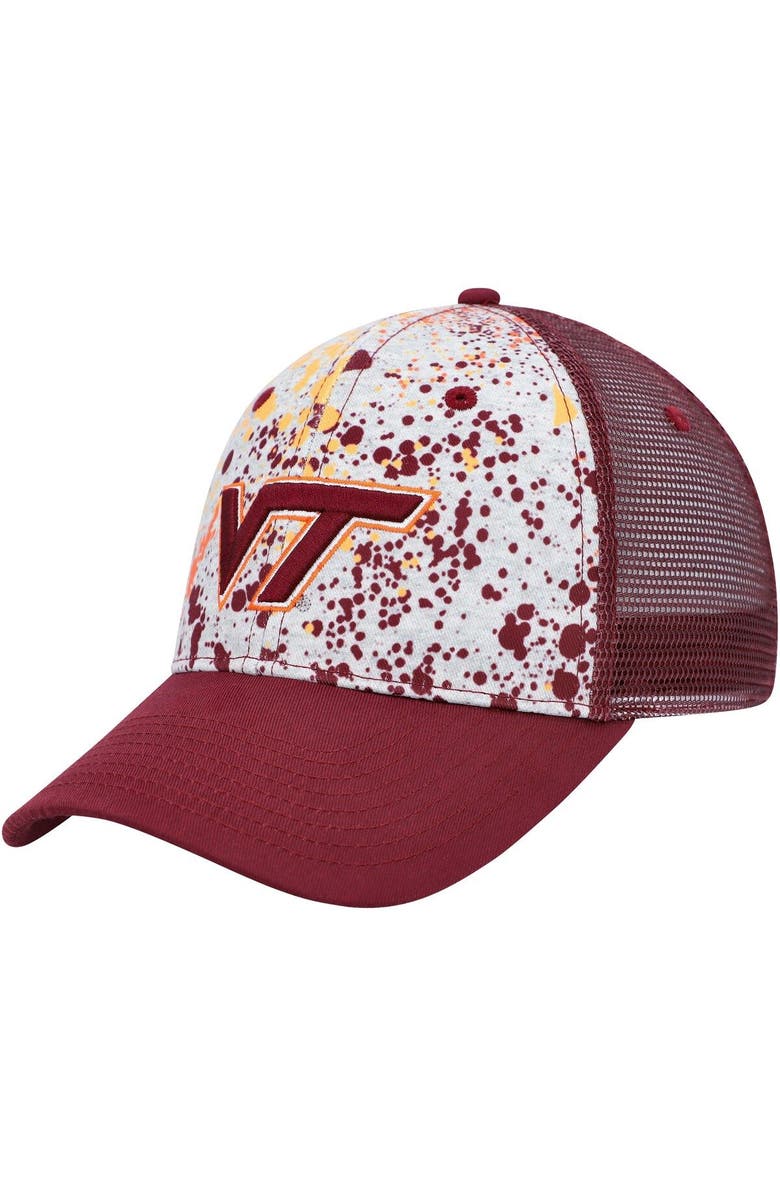 COLOSSEUM Men's Colosseum  Gray/Maroon Virginia Tech Hokies Love Fern Trucker Snapback Hat, Main, color, Gray