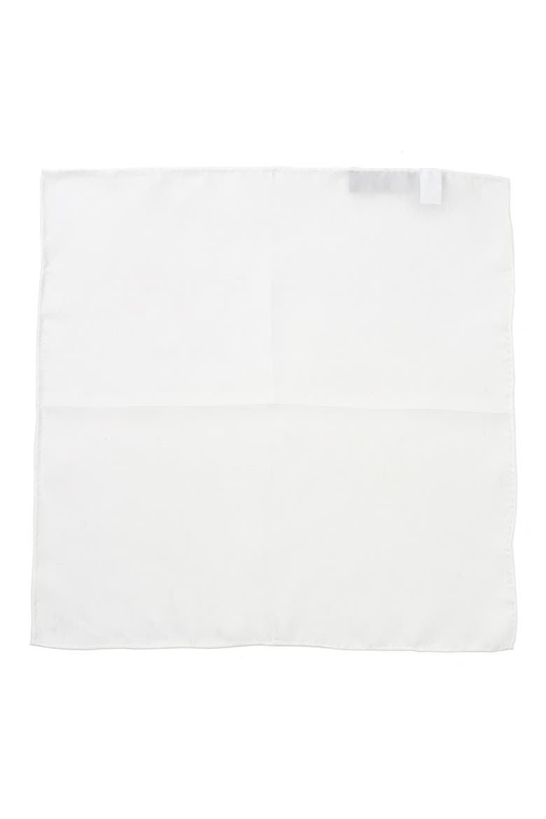 Silk Pocket Square, Alternate, color, WHITE