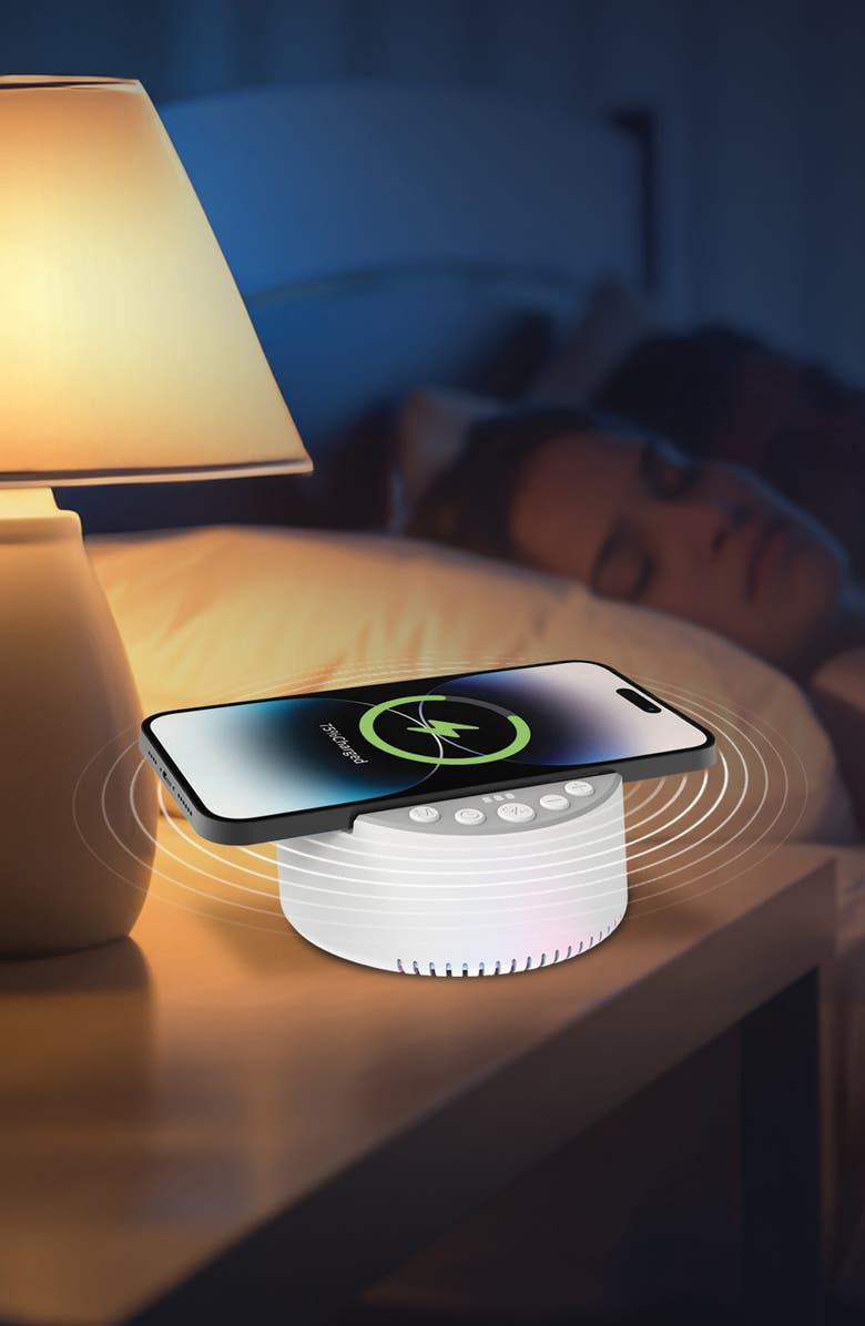 Innovibe 3-In-1 Bluetooth<sup>®</sup> Speaker, Sound Machine & Wireless Charger, Alternate, color, White