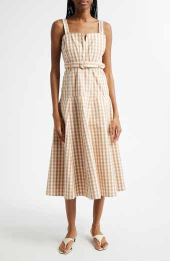 Cinq à Sept Tina Gingham Belted Denim Sundress