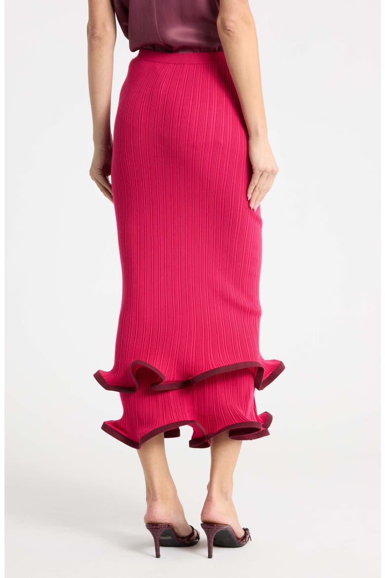 Millie Ribbed Midi Skirt, Alternate, color, POMEGRANATE