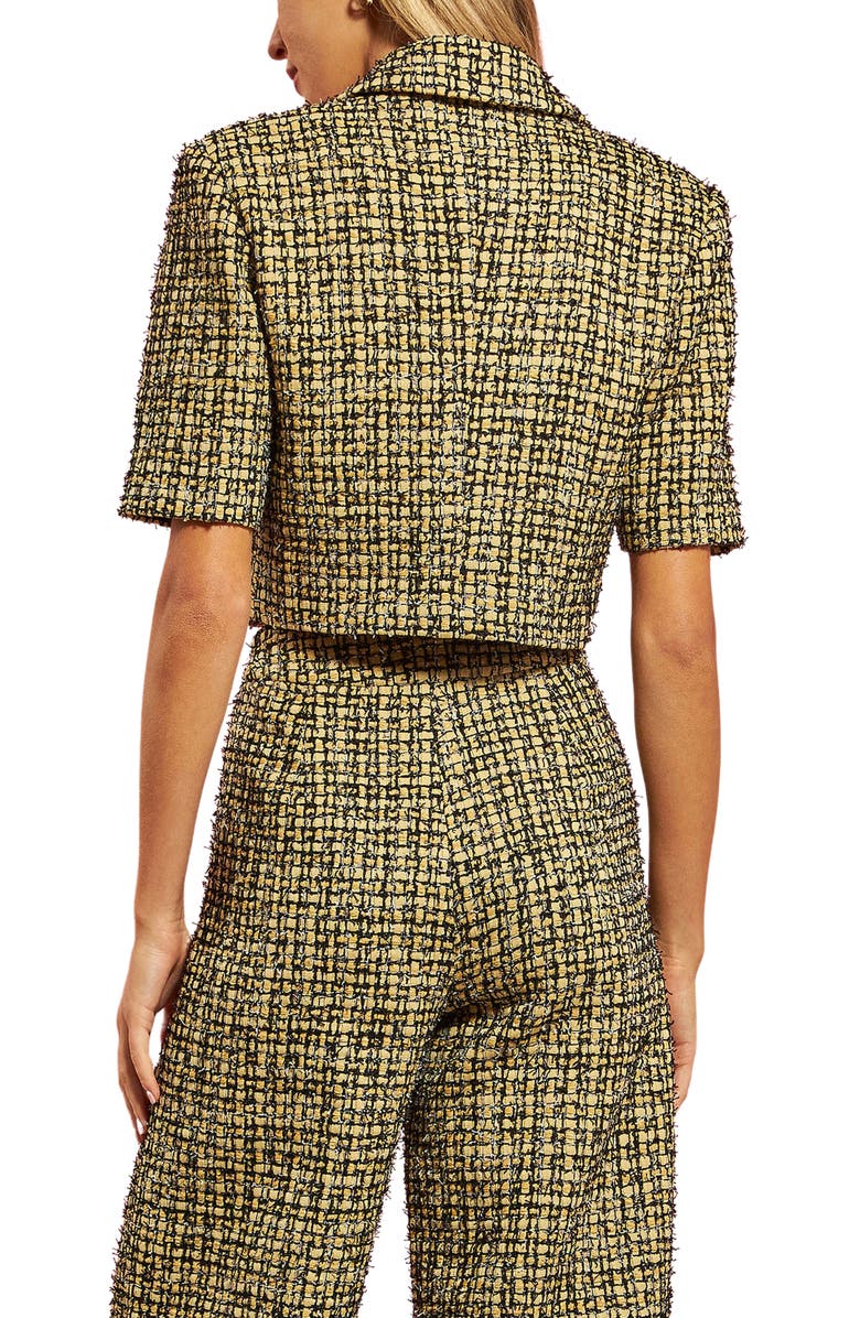 English Factory Premium Tweed Crop Jacket, Alternate, color, Yellow/ Black