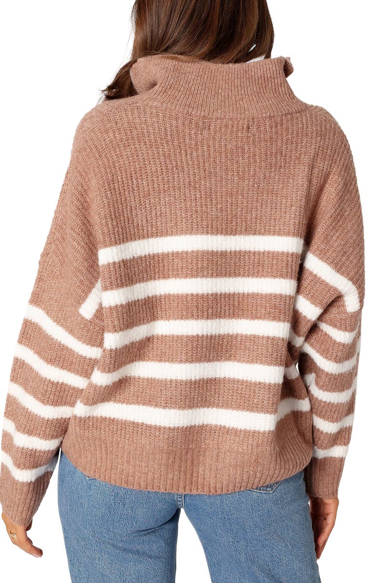 Petal & Pup Miranda Stripe Quarter Zip Sweater, Alternate, color, 