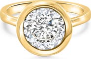 Bliss Diamond Certified 3.02Ct Portuguese Cut Bezel Diamond Engagement Ring Gold Lab Grown