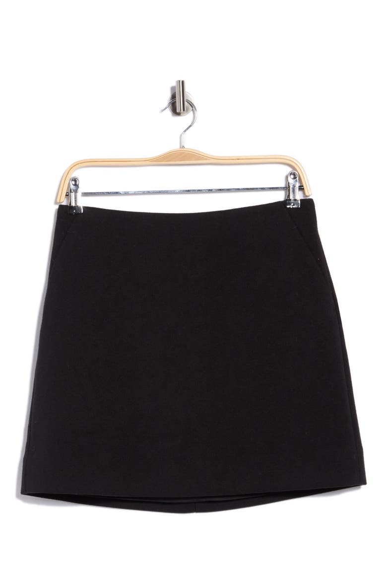 Twill Miniskirt, Alternate, color, BLACK