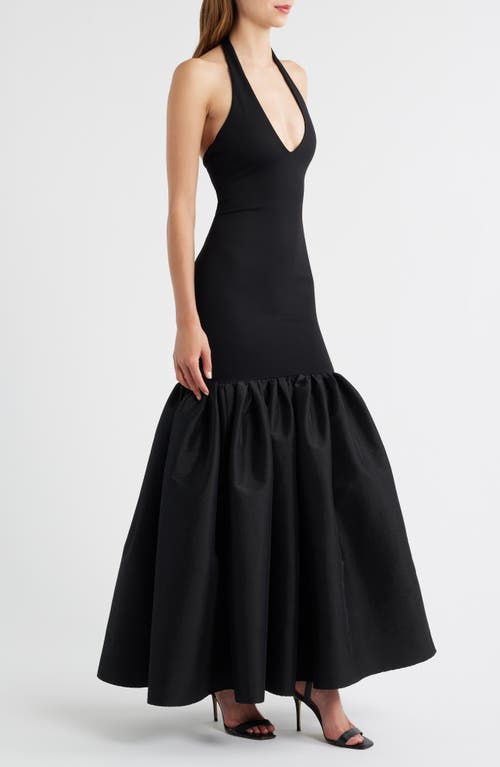 Delfi Collective Isha Halter Gown In Black