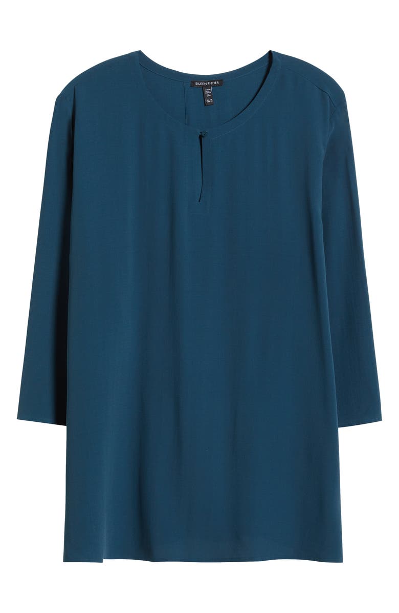 Eileen Fisher Silk Georgette Keyhole Top, Alternate, color, 
