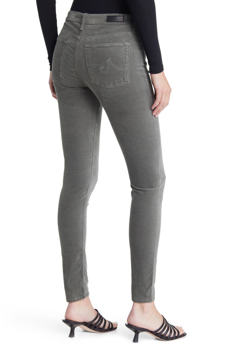 AG The Farrah High Waist Velvet Jeans, Alternate, color, Armory Green