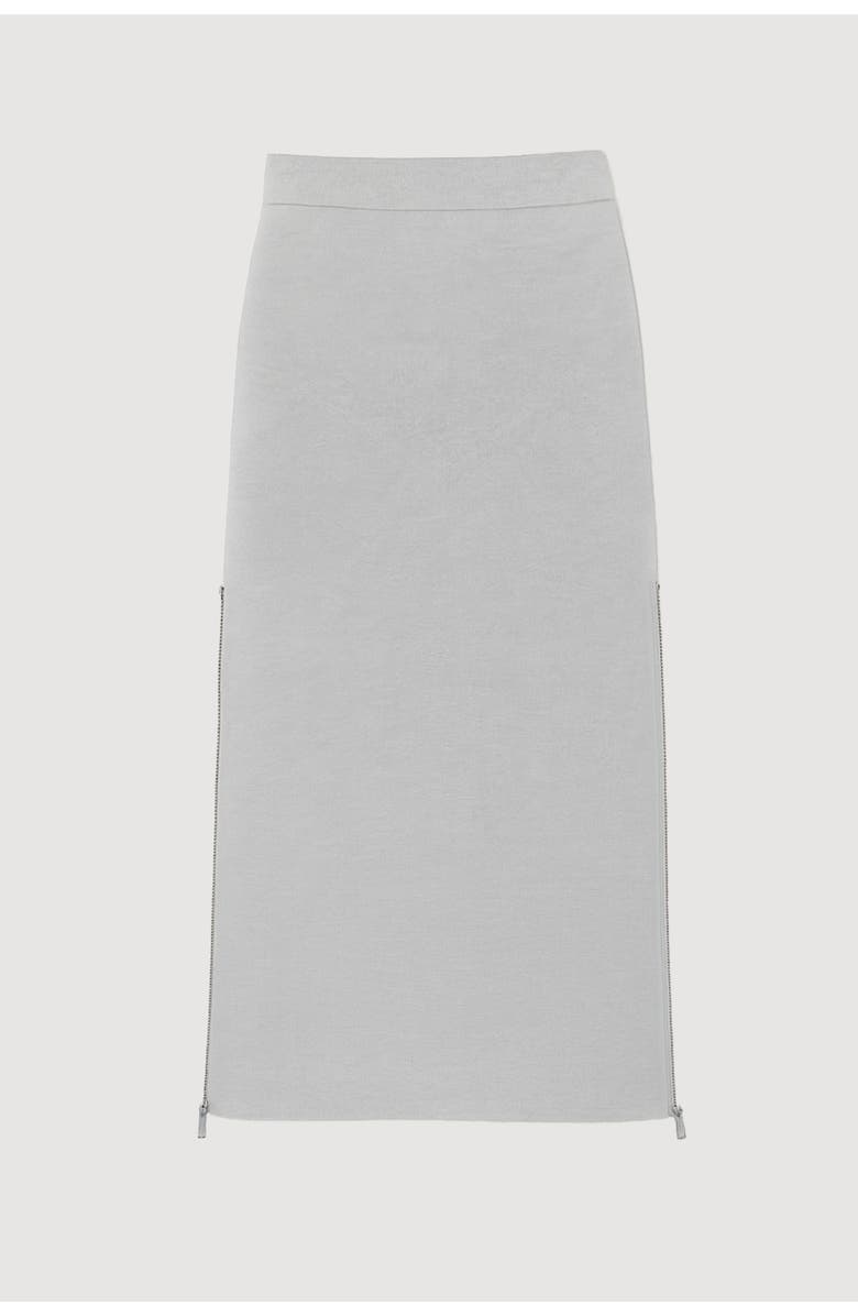 Modern Citizen Esti Side-Zip Organic Cotton-Wool Skirt, Alternate, color, Heather Grey