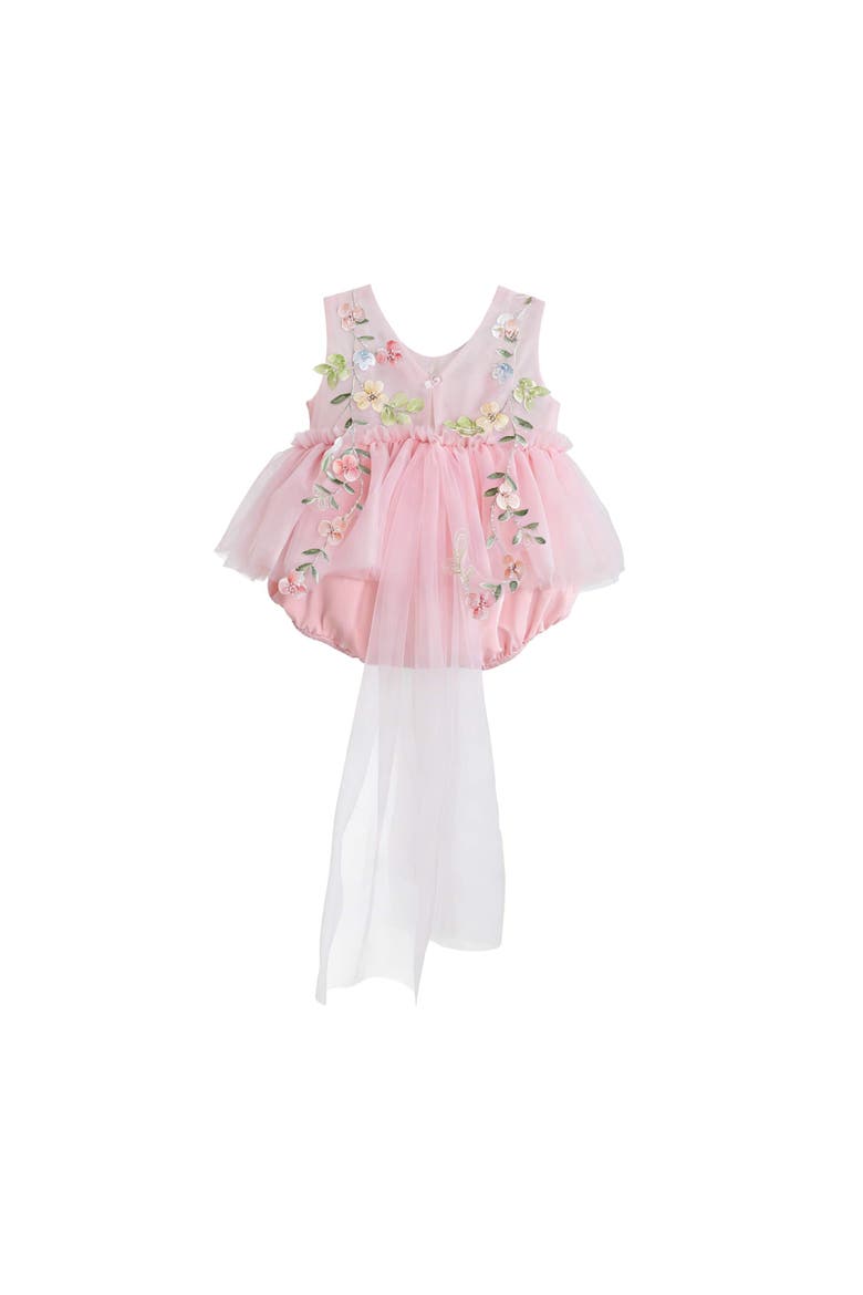 Fosella Floral Tulle Romper, Alternate, color, Pink