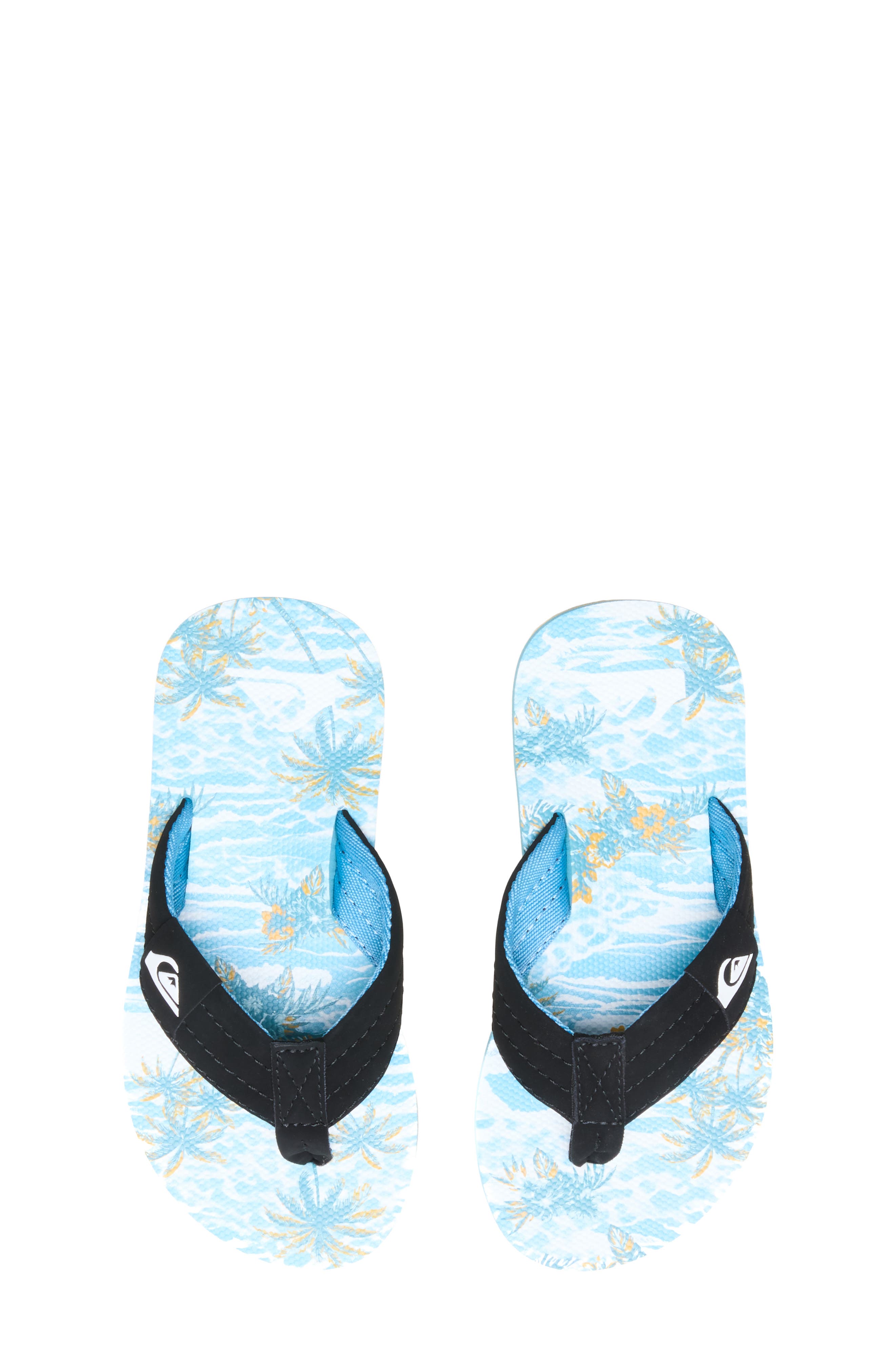 Quiksilver Kids' Moncata Layback Flip Flop, Alternate, color, Black/ Multi