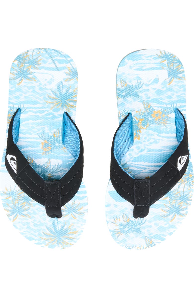 Quiksilver Kids' Moncata Layback Flip Flop, Alternate, color, Black/ Multi