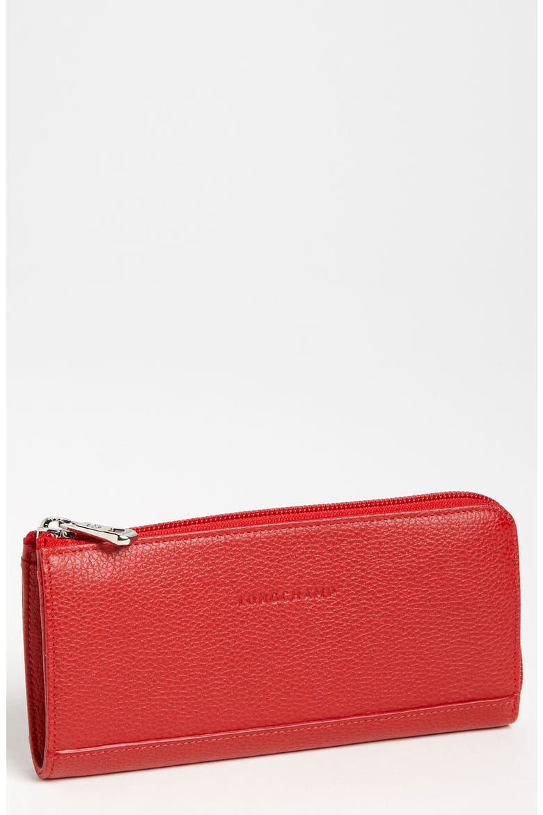 Leather Wallet, Main, color, VERMILLION