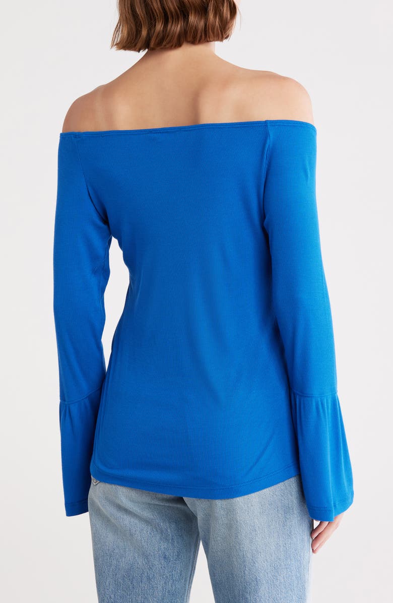 Tart Raina Off the Shoulder Bell Sleeve Top, Alternate, color, Turkish Sea