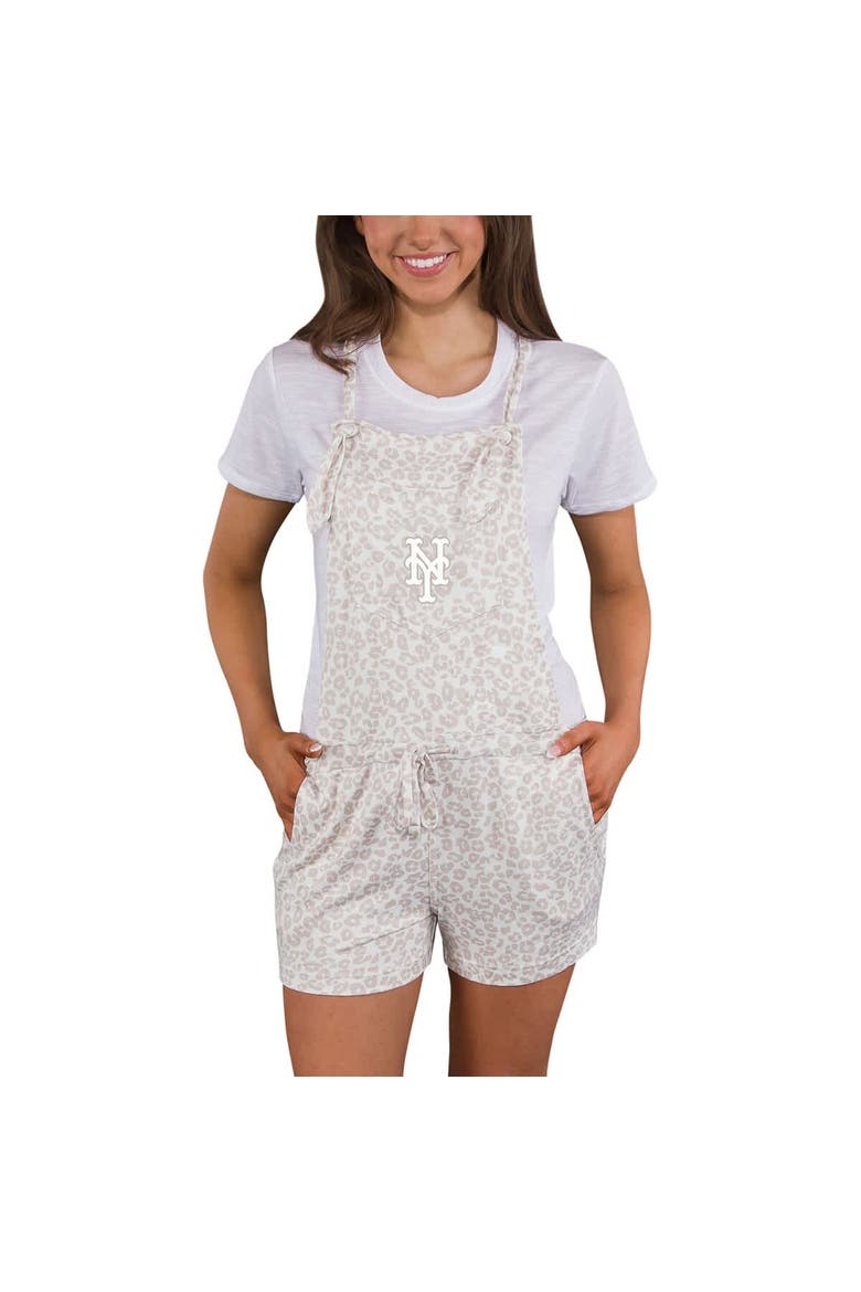 Women's Concepts Sport Cream New York Mets Montana Hacci Knit Romper Overalls, Alternate, color, Cream