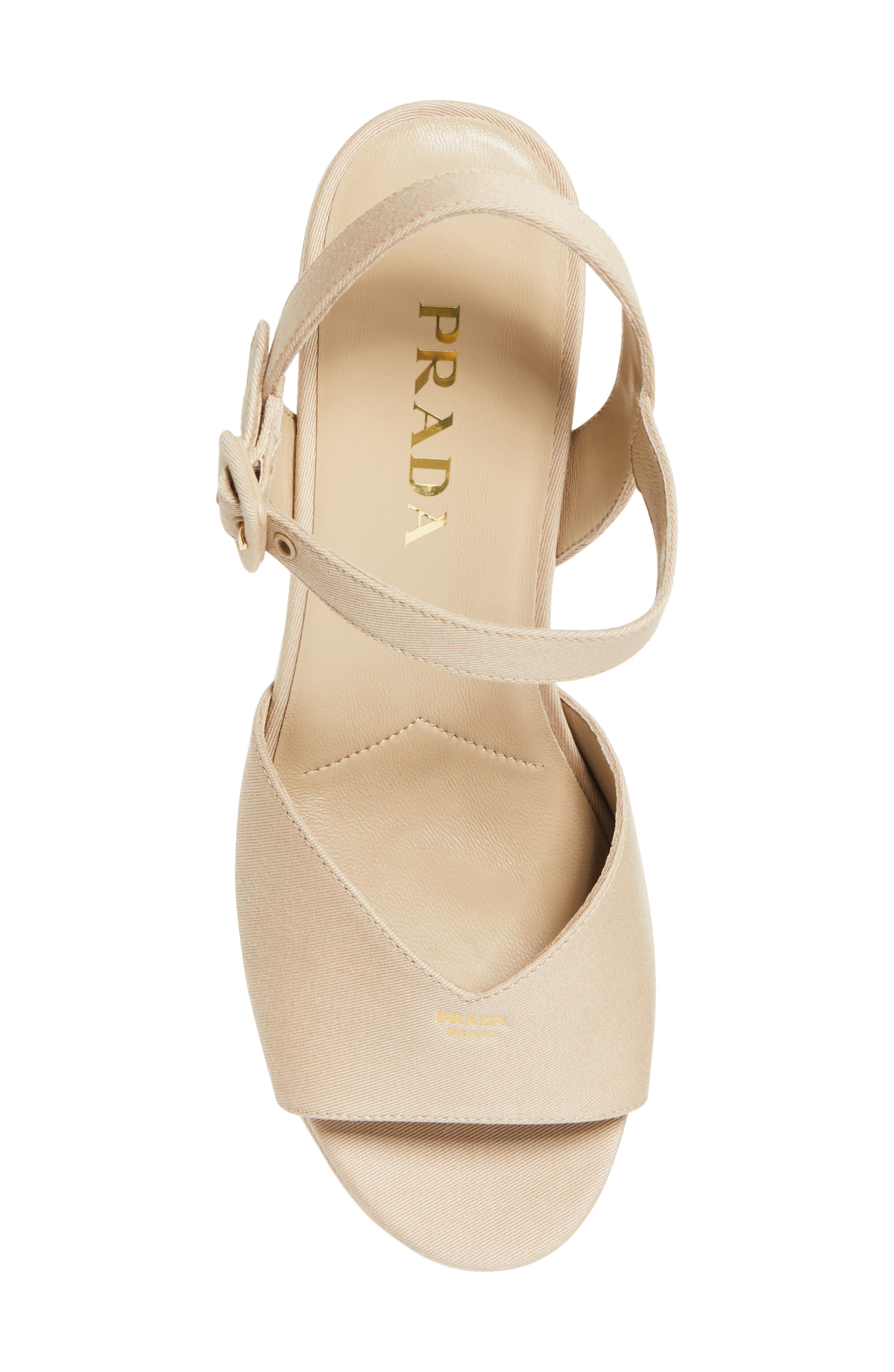 Prada Block Heel Sandal, Alternate, color, Khaki