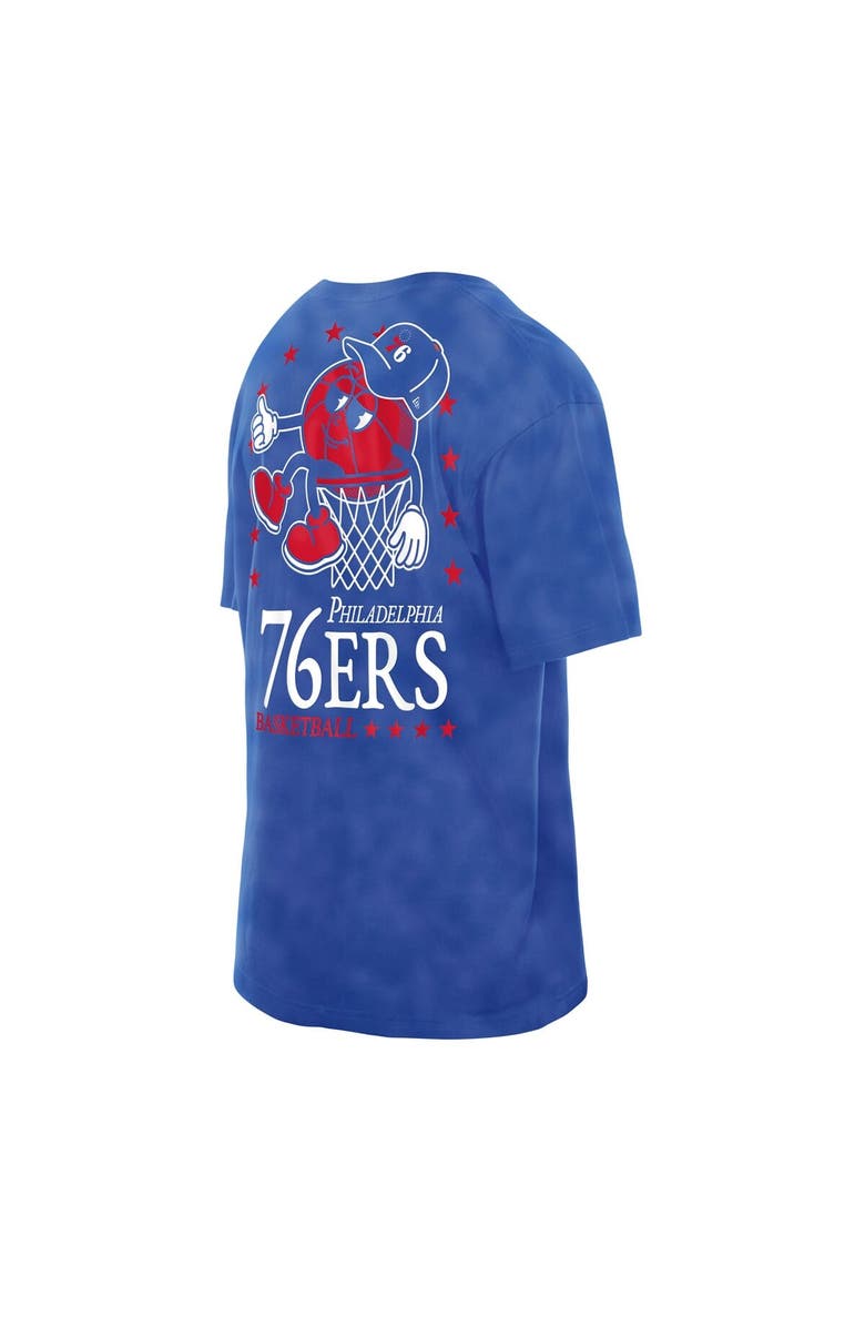 New Era Men's New Era Royal Philadelphia 76ers Old School Sport Enzyme Wash Oversized T-Shirt, Alternate, color, Royal