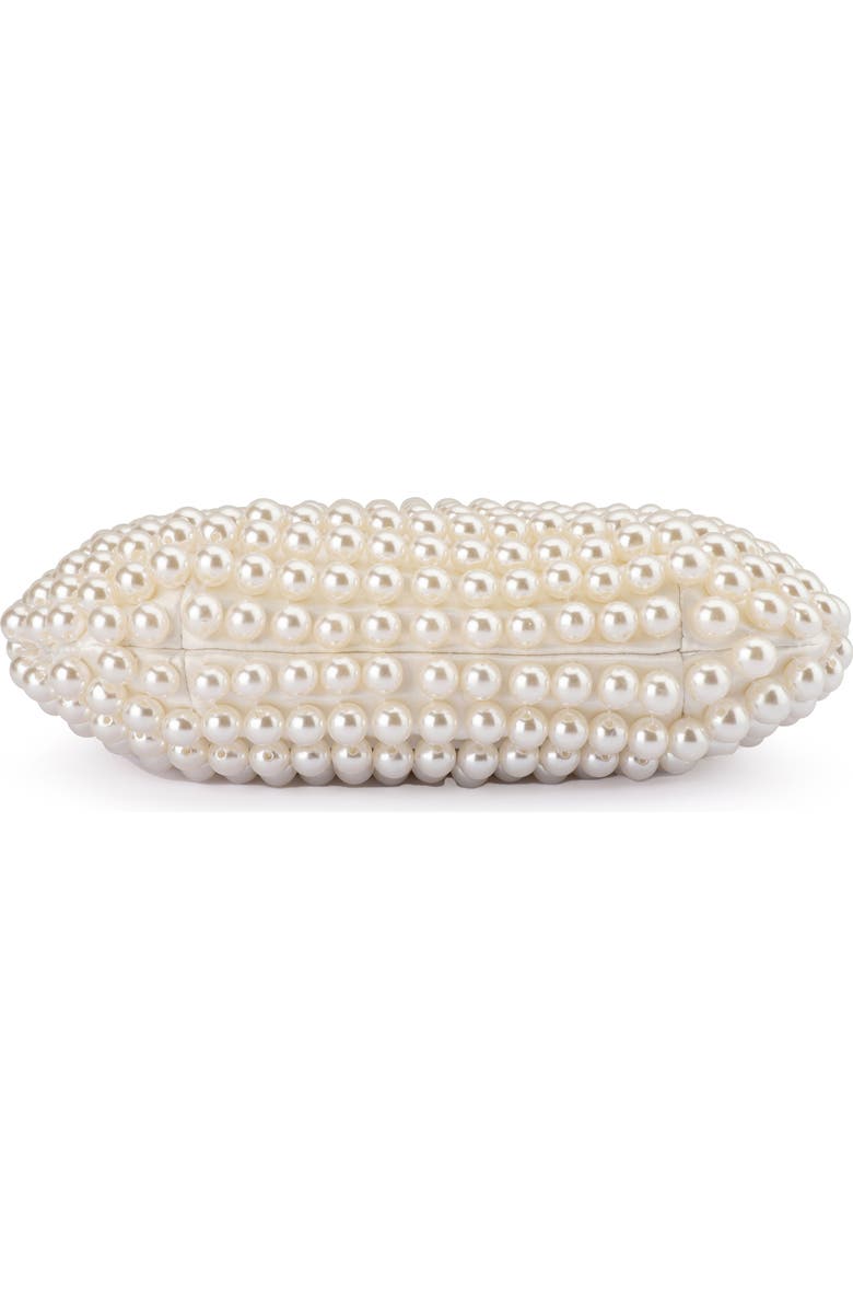 Olga Berg Pia Faux Pearl Croissant Bag, Alternate, color, Pearl