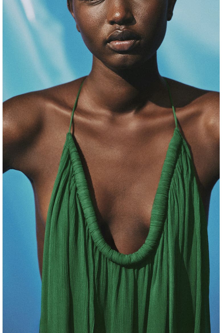 Ocean Halter Top, Alternate, color, GREEN