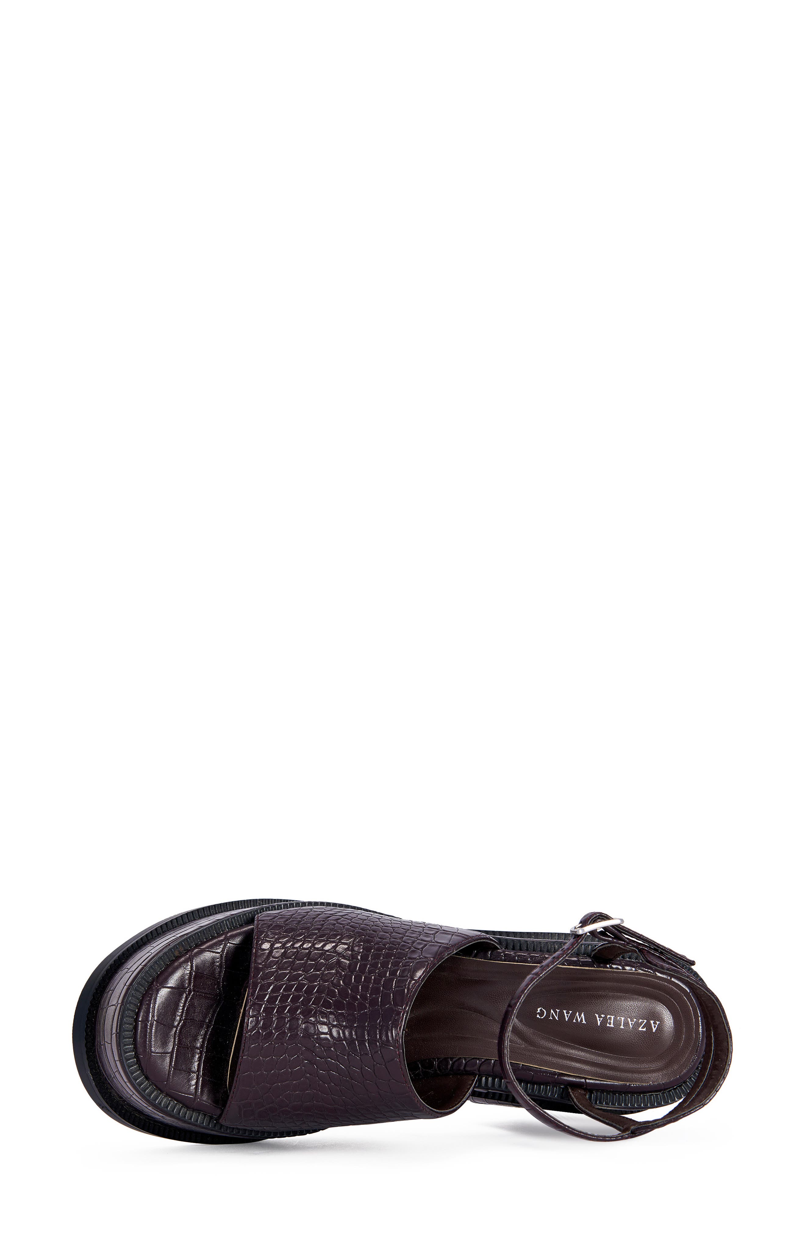 Anthelmine Croc Embossed Platform Sandal, Alternate, color, ESPRESSO